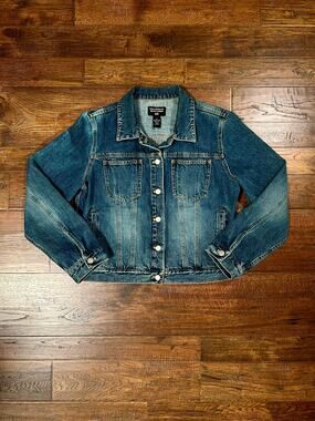 Vintage Cotton Denim Jacket Polo Ralph Lauren American Flag Applique X-Large